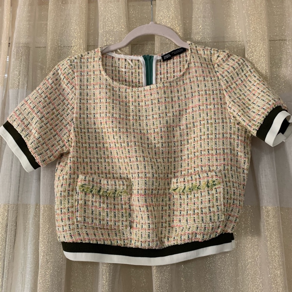 Zara Tweed Crop Top